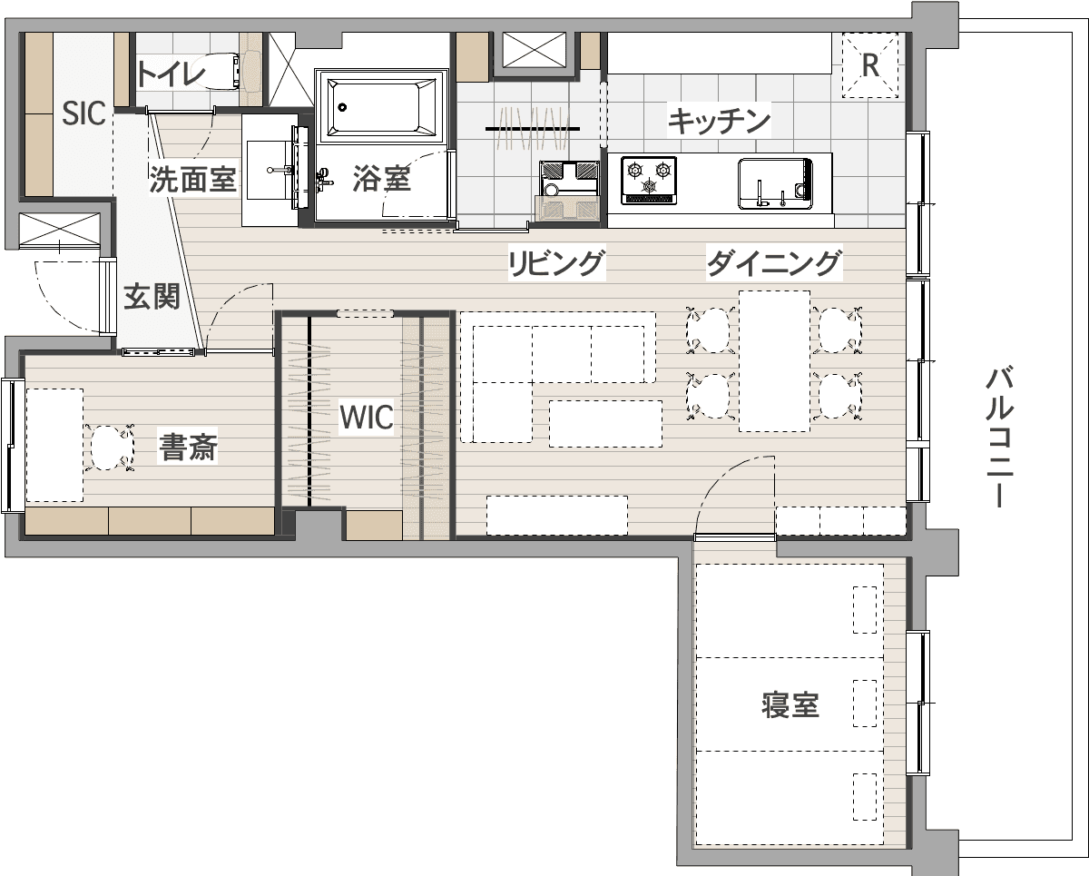 中古マンションのリノベーション後の間取り図