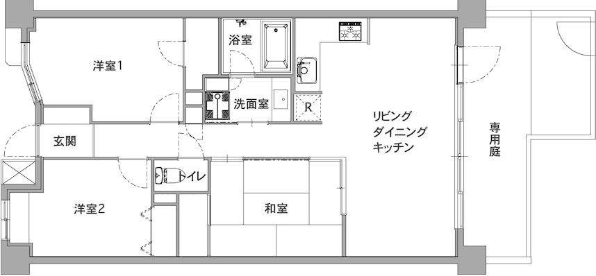 中古マンションのリノベーション前の間取り図