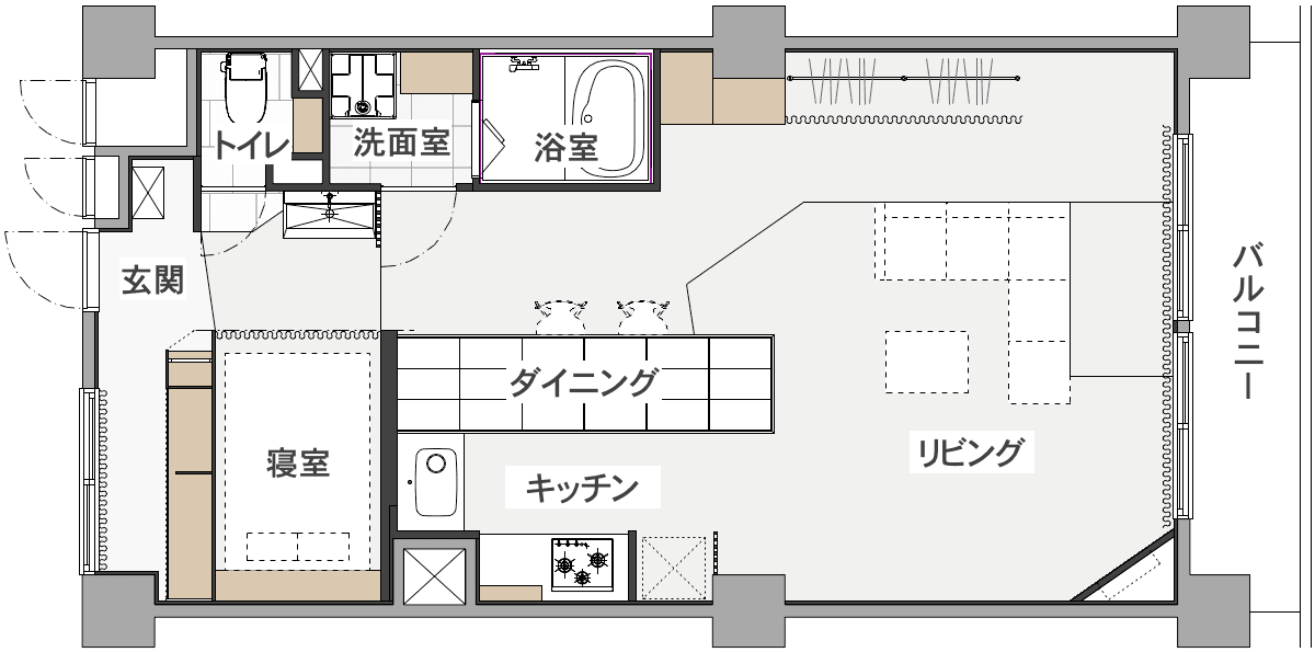 中古マンションのリノベーション後の間取り図