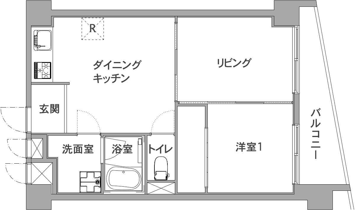 中古マンションのリノベーション前の間取り図