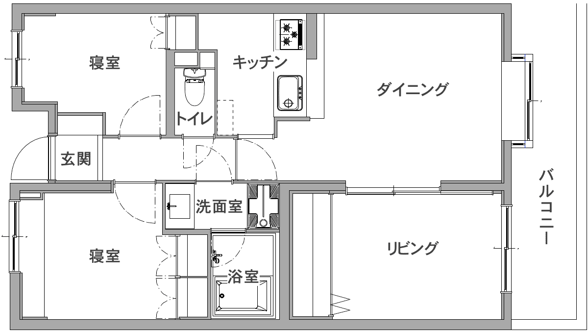 中古マンションのリノベーション前の間取り図