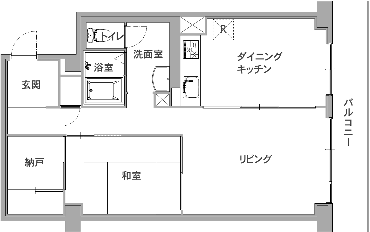 中古マンションのリノベーション前の間取り図