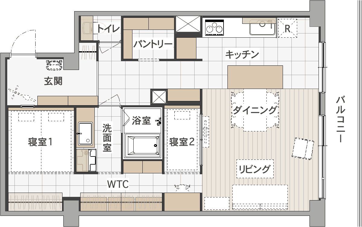 中古マンションのリノベーション後の間取り図