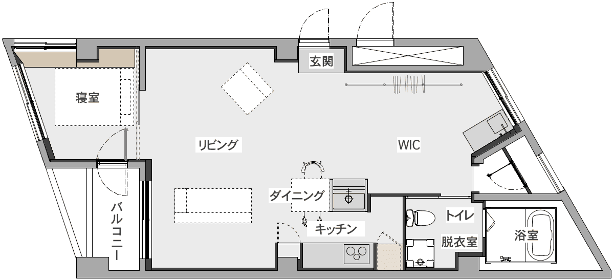 中古マンションのリノベーション後の間取り図