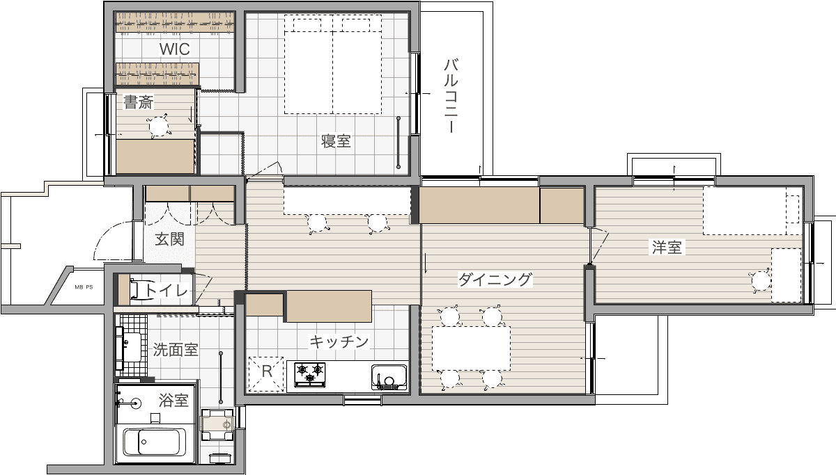 中古マンションのリノベーション後の間取り図