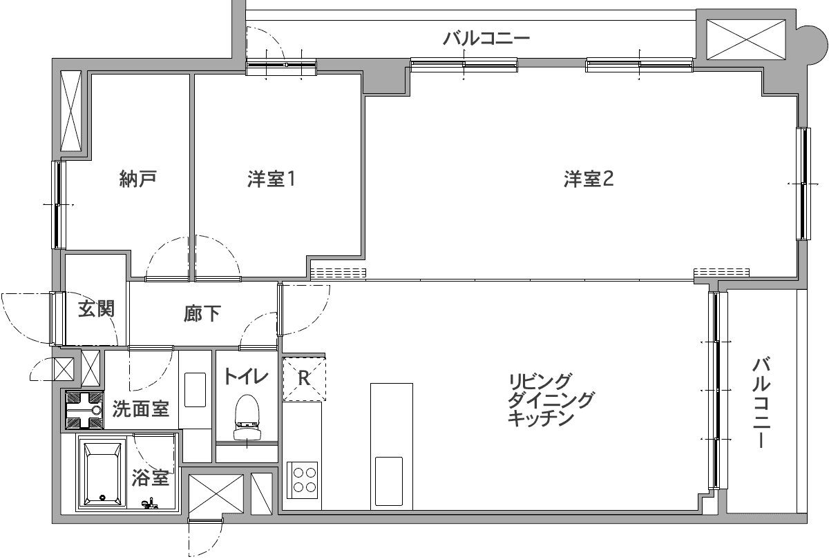 中古マンションのリノベーション前の間取り図